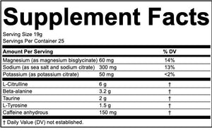 Supplement facts label with nutritional information on a white background
