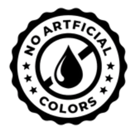 Logo with 'No Artificial Colors' text and a droplet symbol on a white background